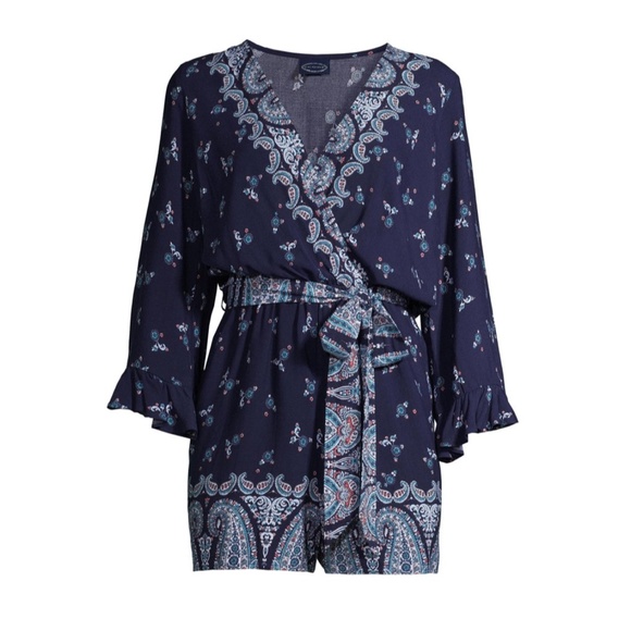 Scoop Ruffle Multi Color Romper - Picture 1 of 8